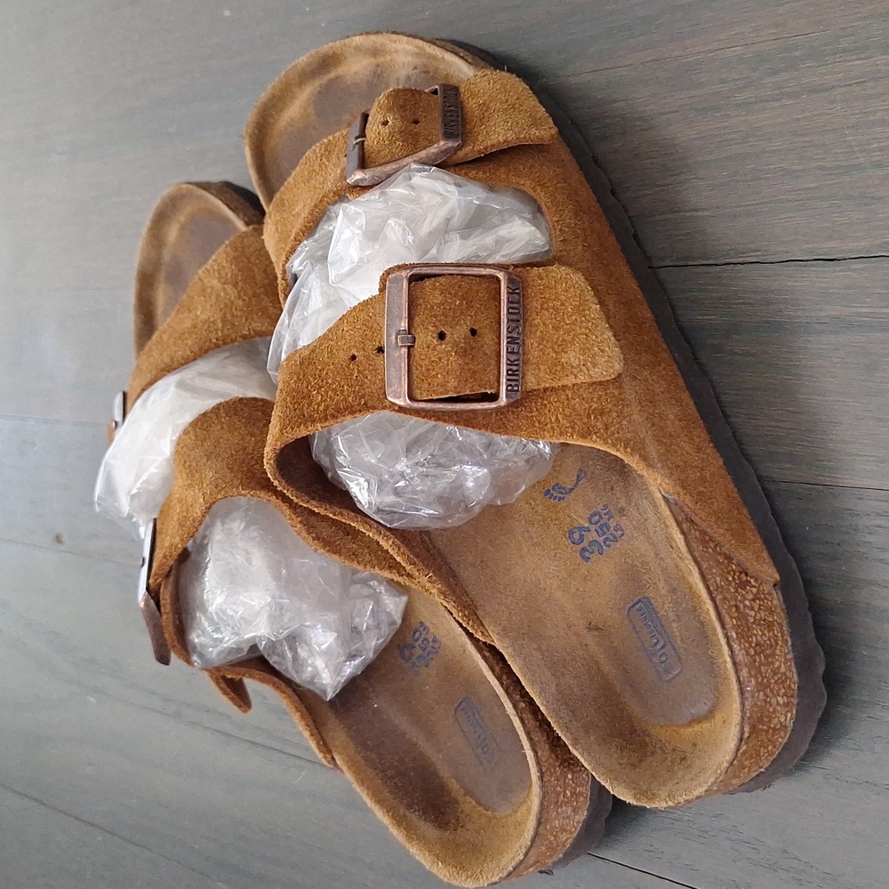 Birkenstock Arizona Mochs Suede Sandals Size 39 /8.5 Narrow - Picture 3 of 12